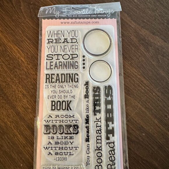 MFT Stamps Brand New Clear Unmounted Reading/Books Stamp Set - Picture 1 of 2